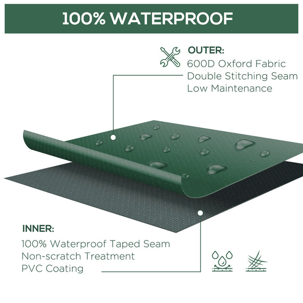 7.5 x 7.5FT Large Patio Garden Furniture Set Cover 600D Oxford Square Waterproof, Green