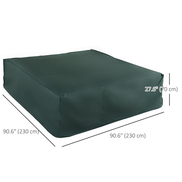 7.5 x 7.5FT Large Patio Garden Furniture Set Cover 600D Oxford Square Waterproof, Green