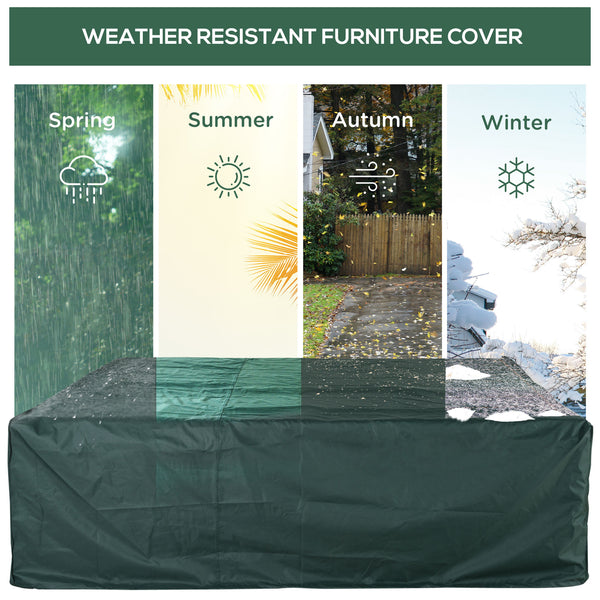 7.5 x 7.5FT Large Patio Garden Furniture Set Cover 600D Oxford Square Waterproof, Green