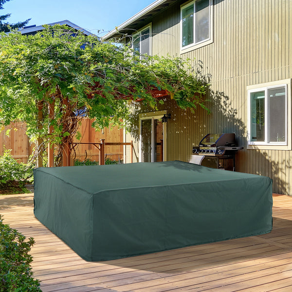 7.5 x 7.5FT Large Patio Garden Furniture Set Cover 600D Oxford Square Waterproof, Green