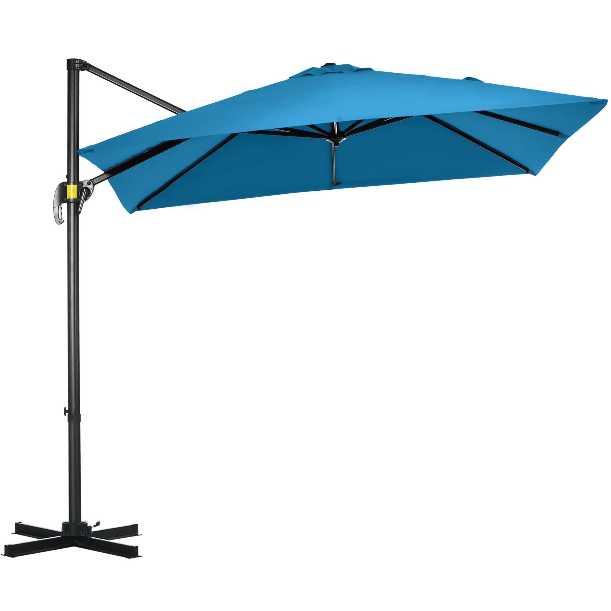 coral coast 8 ft square offset patio umbrella Outsunny 8'x 8' Square Cantilever Umbrella with 360° Rotation & Tilt, Turquoise