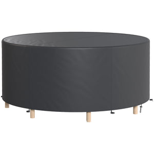 Round Garden Furniture Cover, Waterproof Garden Table Cover, 420D Heavy Duty Oxford for Outdoor Garden Table and Chairs, Φ214 x 70 cm, Black