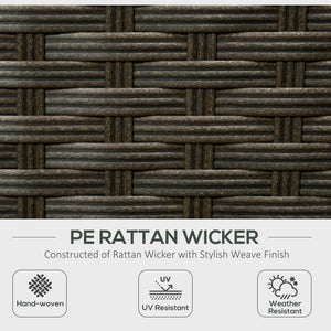 6 Pieces Rattan Patio Furniture Set, 5 Seater Sectional Outdoor Furniture with Wicker Corner Sofa and Wood-Plastic Coffee Table for Deck, Porch, Garden, Light Grey