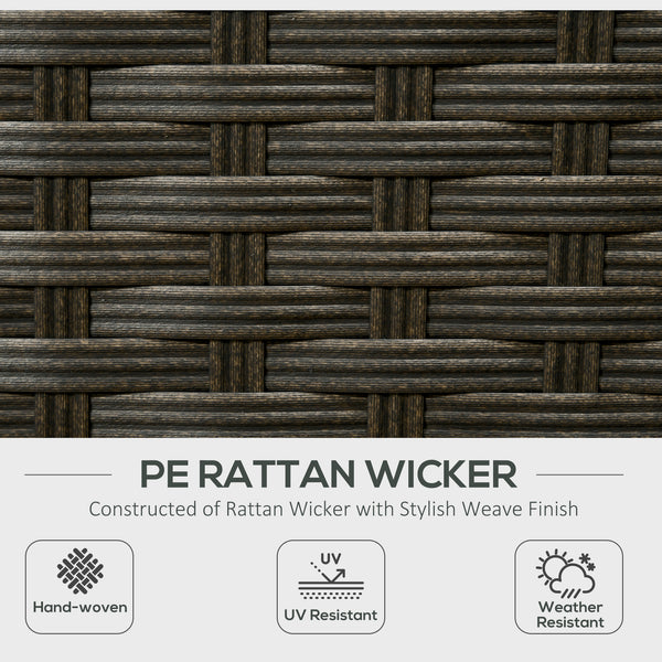 6 Pieces Rattan Patio Furniture Set, 5 Seater Sectional Outdoor Furniture with Wicker Corner Sofa and Wood-Plastic Coffee Table for Deck, Porch, Garden, Light Grey
