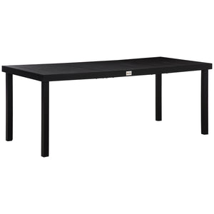 Garden Table for 8 People, Rectangular Aluminium Outdoor Dining Table with All-Weather Faux Wood Top for Garden, Patio, 190 x 90 x 74 cm, Black