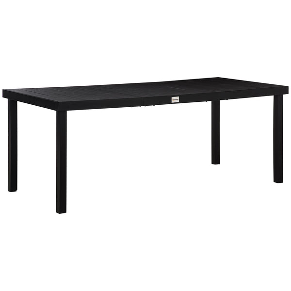 Garden Table for 8 People, Rectangular Aluminium Outdoor Dining Table with All-Weather Faux Wood Top for Garden, Patio, 190 x 90 x 74 cm, Black
