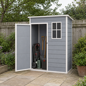 5 x 3FT Small Garden Shed with Lockable Door, Window & Vent, Grey