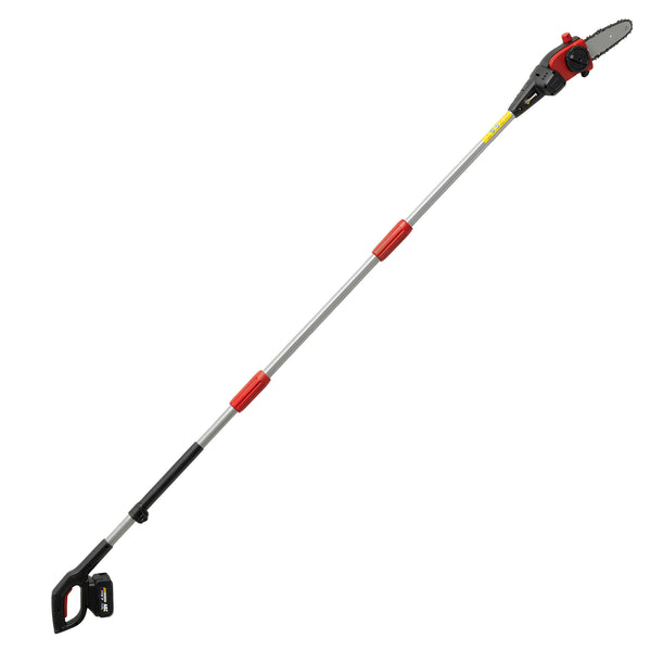 18V 8" Cordless Pole Chainsaw, 1.94m/2.56m Electric Chainsaw with 2 x 4.0Ah Batteries, Charger, Auto Lubrication, 6m/s Chain Speed, Long Reach Pole Pruner for Branch Cutting Tree Trimming