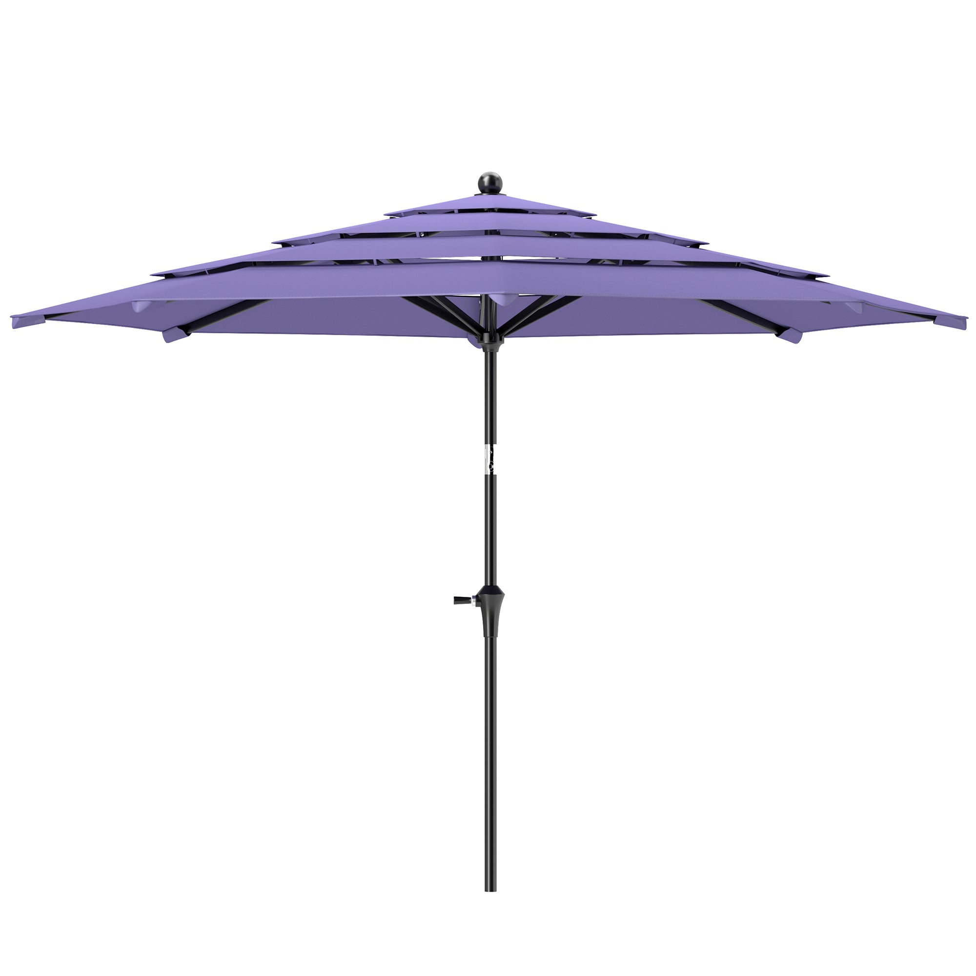 lilac patio umbrella Outsunny 10.7' Patio Umbrella with 8 Ribs & Push-Button Tilt, Purple