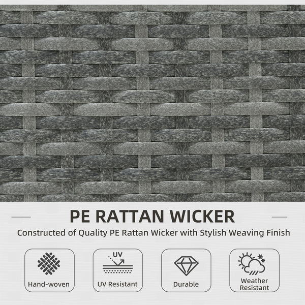 3 Pieces PE Rattan Garden Furniture Set with 10 cm Thick Cushions, 4 Seater Garden Corner Sofa Set with Glass Top Coffee Table, Outdoor Furniture for Patio, Porch, Beige