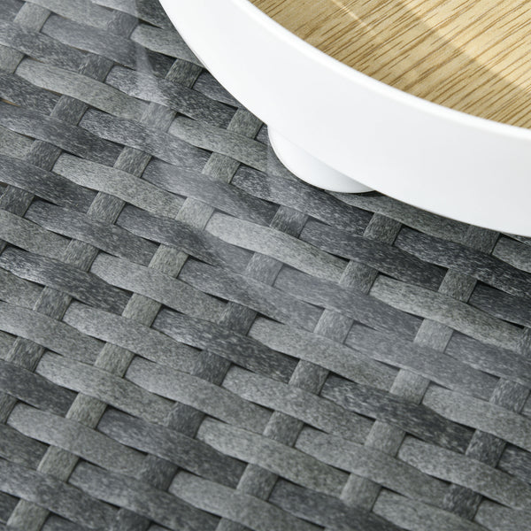 3 Pieces PE Rattan Garden Furniture Set with 10 cm Thick Cushions, 4 Seater Garden Corner Sofa Set with Glass Top Coffee Table, Outdoor Furniture for Patio, Porch, Beige