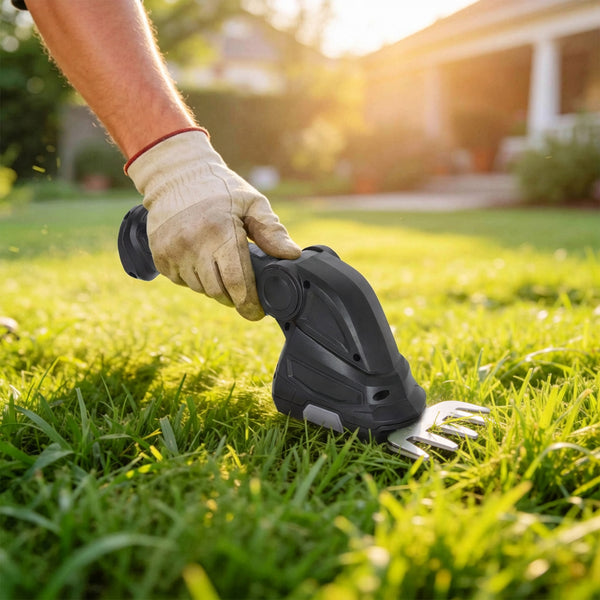 2-in-1 Cordless Hedge Trimmer & Grass Shear with 7.2V 2 x Rechargeable 2000mAh Batteries, 2 Changeable Blades, Charger, Lightweight Handheld Cutter for Bushes, Branches, Shrubs, Lawn Edging