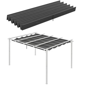 Retractable Pergola Shade Cover, Replacement Canopy Fabric for 4 x 3 (m) Pergola, Gazebo Retractable Roof, Dark Grey