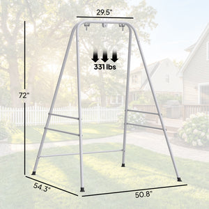 Hammock Chair Stand, Free Standing Heavy Duty Hanging Swing Chair with Anti-Slip Foot Pads, 2 Carabiners, for Relaxation, Indoor and Outdoor Use, White
