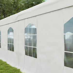 20' x 40' Party Tent, Heavy Duty Outdoor Canopy Tent Shelter with Removable Sidewalls, 2 Doors and 20 Windows, Large Tent for Parties, Wedding, Events, BBQ Grill, White