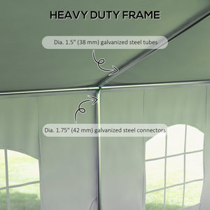 Outsunny 19.5' x 39' Party Tent, Heavy Duty Outdoor Canopy Tent Shelter with Removable Sidewalls, 2 Doors and 20 Windows, Large Tents for Parties, Wedding, Events, BBQ Grill, White