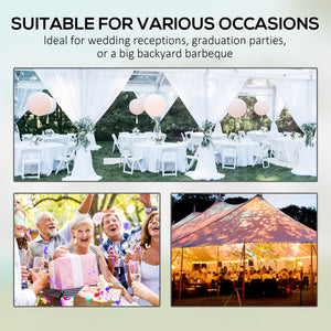 Outsunny 19.5' x 39' Party Tent, Heavy Duty Outdoor Canopy Tent Shelter with Removable Sidewalls, 2 Doors and 20 Windows, Large Tents for Parties, Wedding, Events, BBQ Grill, White