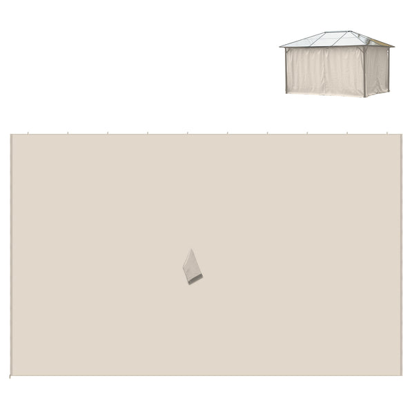 Outsunny 10' x 12' Universal Gazebo Sidewall Set with Panels, Hooks and C-Rings Included for Pergolas and Cabanas, Beige