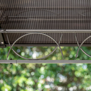 3 x 3.6m Hardtop Gazebo Canopy with Polycarbonate Roof, Permanent Pavilion Garden Gazebo with Curtains for Patio, Deck, Grey