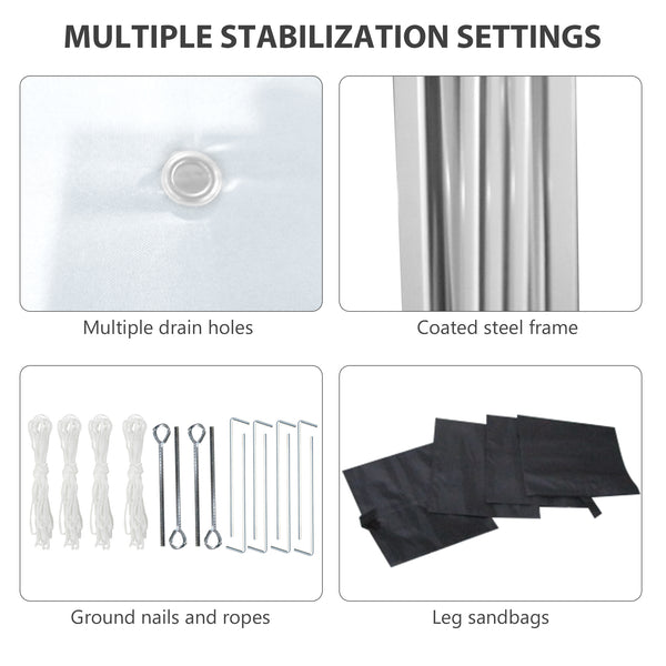 3 x 3 (M) Pop Up Gazebo, UPF 30+ with 2 Sidewalls, Leg Weight Bags and Wheeled Bag, Height Adjustable Party Tent Event Shelter for Garden, Patio, White