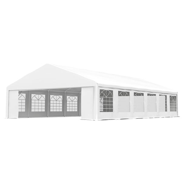 23 x 39 ft Heavy Duty Party Tent Outdoor Gazebo Wedding Tent Event Shelter Carport BBQ with Removable Sidewalls & Windows, Outside Waterproof Canopy for Parties, White