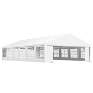 23 x 39 ft Heavy Duty Party Tent Outdoor Gazebo Wedding Tent Event Shelter Carport BBQ with Removable Sidewalls & Windows, Outside Waterproof Canopy for Parties, White