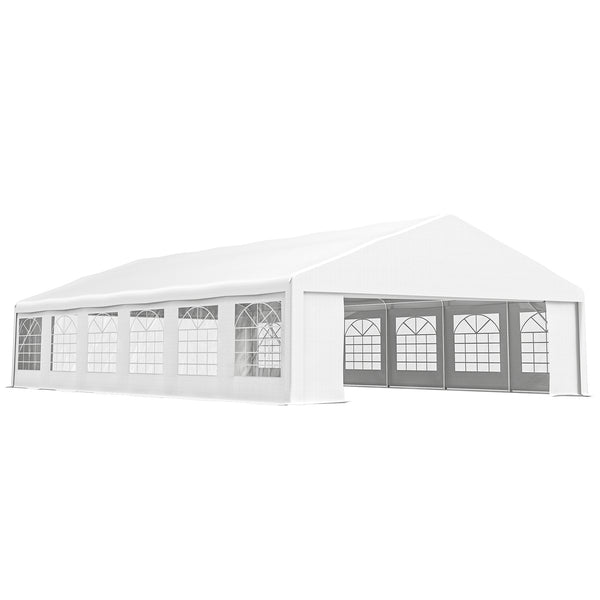 23 x 39 ft Heavy Duty Party Tent Outdoor Gazebo Wedding Tent Event Shelter Carport BBQ with Removable Sidewalls & Windows, Outside Waterproof Canopy for Parties, White