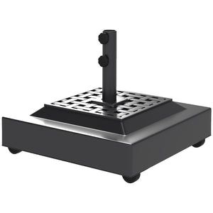 Outdoor Umbrella Base with Wheels, Heavy Duty Patio Umbrella Base, Filled Up to 143lbs with Stand or 112lbs with Water, Patio Umbrella Holder for Garden, Poolside, Black