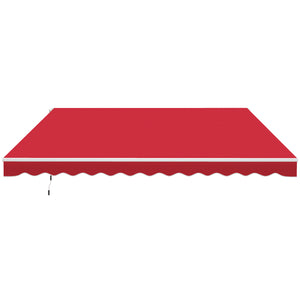 Outsunny 12' x 10' Retractable Awning Patio Awnings Sun Shade Shelter with Manual Crank Handle, 280g/m² UV & Water-Resistant Fabric and Aluminum Frame for Deck, Balcony, Yard, Wine Red