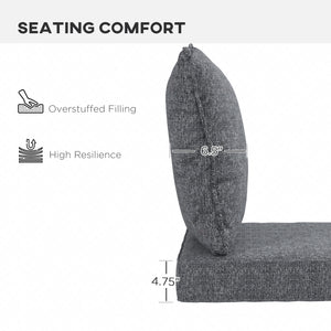 4-Piece Seat Cushion Pillows Replacement, Patio Chair Cushions Set with Back, Grey