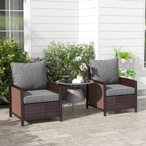 4-Piece Patio Chair Cushions Pillows with Backrest, Seat Replacement Patio Cushions Set for Indoor Outdoor Garden Furniture, Grey