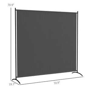 Single Panel Outdoor Privacy Screen, 5.9FT Tall Room Divider with UPF30+ Protection, Freestanding Privacy Panel Partition with Stable Base for Indoor Outdoor Use, Dark Gray