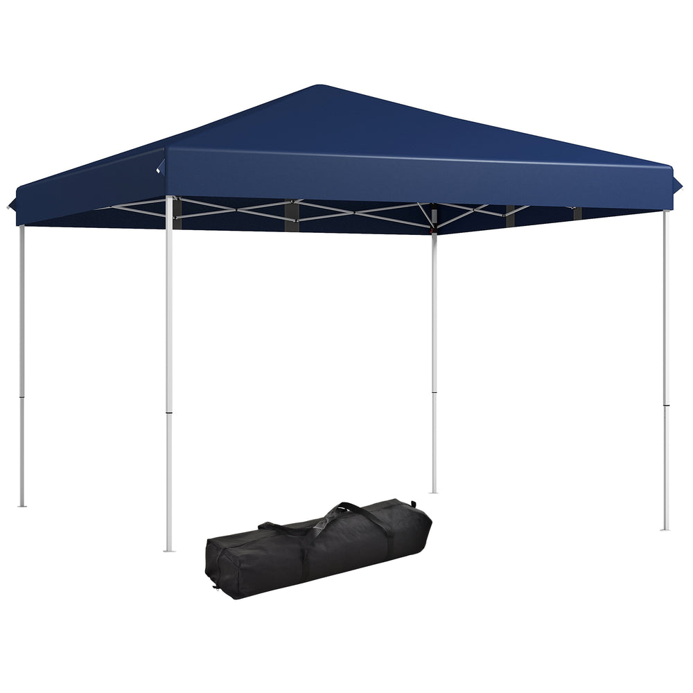 Outsunny 13' x 13' Pop Up Canopy Tent, Instant Sun Shelter, Tents for Parties, Height Adjustable for Outdoor, Garden, Patio, Parties, Dark Blue