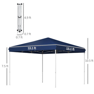 Outsunny 13' x 13' Pop Up Canopy Tent, Instant Sun Shelter, Tents for Parties, Height Adjustable for Outdoor, Garden, Patio, Parties, Dark Blue