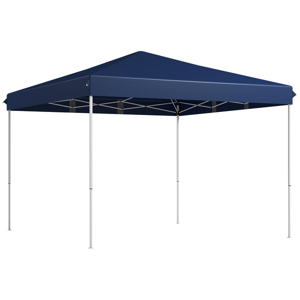 Outsunny 13' x 13' Pop Up Canopy Tent, Instant Sun Shelter, Tents for Parties, Height Adjustable for Outdoor, Garden, Patio, Parties, Dark Blue