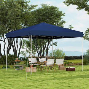 Outsunny 13' x 13' Pop Up Canopy Tent, Instant Sun Shelter, Tents for Parties, Height Adjustable for Outdoor, Garden, Patio, Parties, Dark Blue