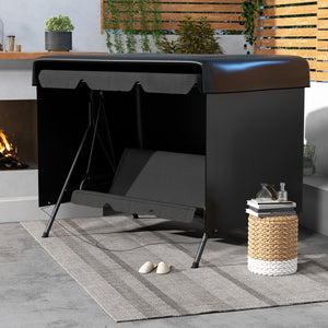 3-Seater Patio Swing Cover, Outdoor Garden Furniture Protection, Hammock Glider Cover, Waterproof Dustproof Windproof, 85" x 61" x 59", Black