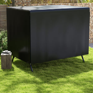 3-Seater Patio Swing Cover, Outdoor Garden Furniture Protection, Hammock Glider Cover, Waterproof Dustproof Windproof, 85" x 61" x 59", Black