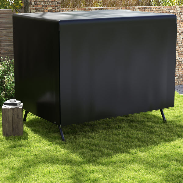 3-Seater Patio Swing Cover, Outdoor Garden Furniture Protection, Hammock Glider Cover, Waterproof Dustproof Windproof, 85" x 61" x 59", Black