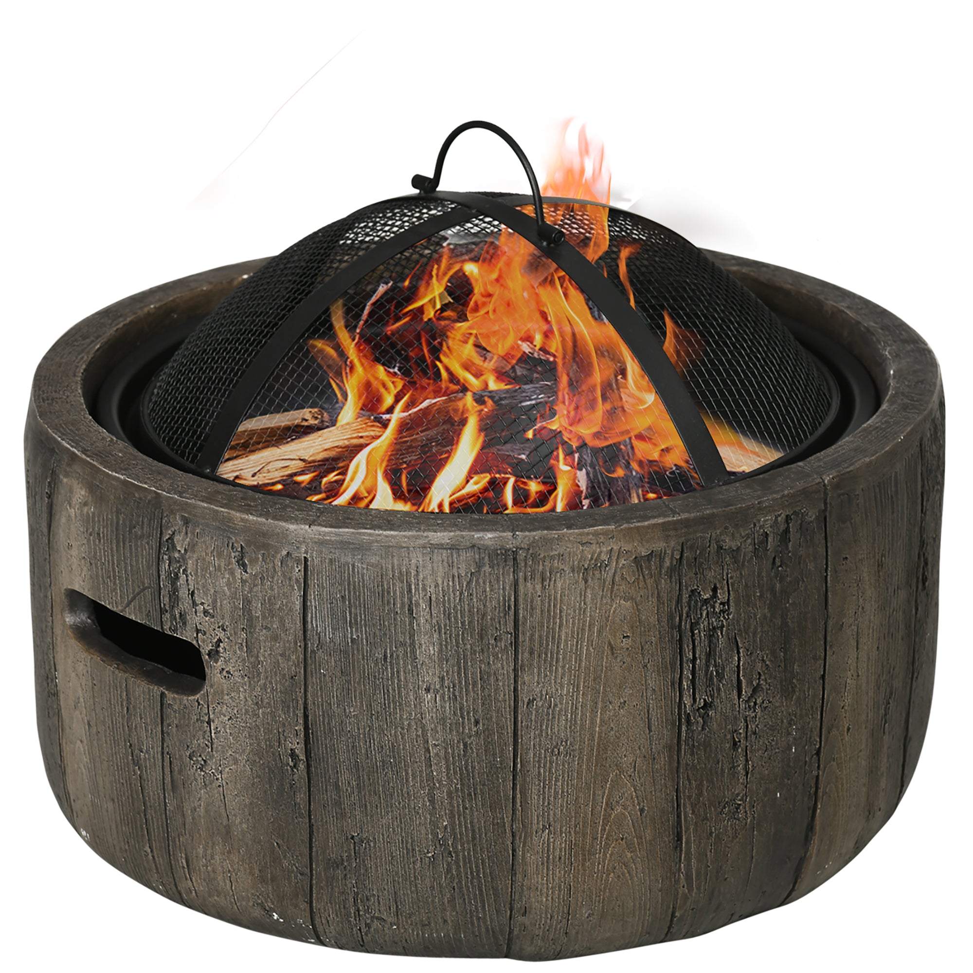 Outsunny 18 Inch Metal Wood Burning Fire Pit with Spark