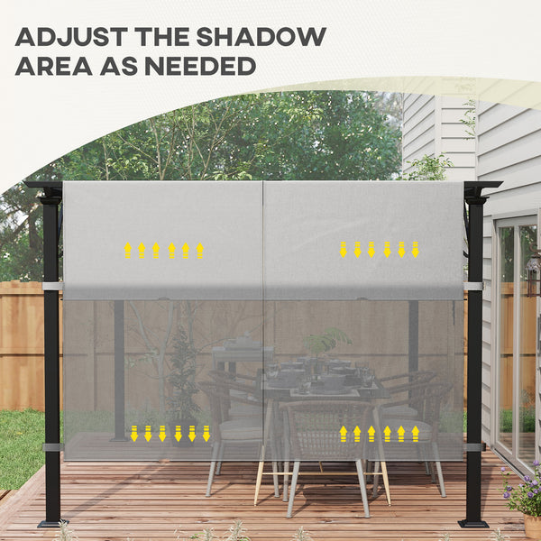 2 Pcs 16 x 4ft Pergola Canopy Replacement, UV Protection Pergola Shade Cover, Easy to Install, for 10 x 10ft Pergola, Light Grey