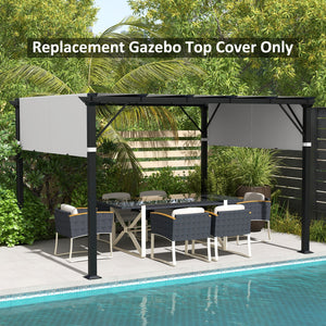2 Pcs 16 x 4ft Pergola Canopy Replacement, UV Protection Pergola Shade Cover, Easy to Install, for 10 x 10ft Pergola, Light Grey