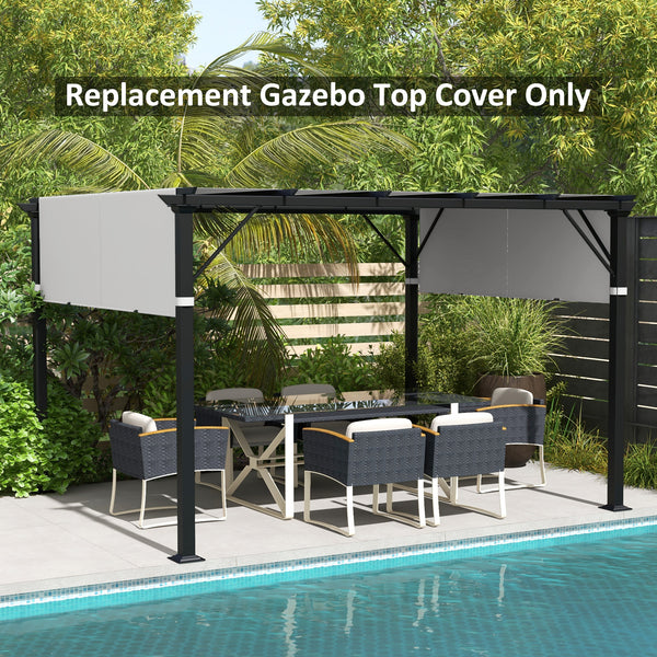 2 Pcs 16 x 4ft Pergola Canopy Replacement, UV Protection Pergola Shade Cover, Easy to Install, for 10 x 10ft Pergola, Light Grey
