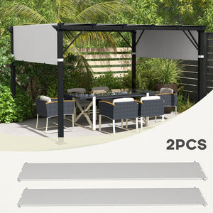 2 Pcs 16 x 4ft Pergola Canopy Replacement, UV Protection Pergola Shade Cover, Easy to Install, for 10 x 10ft Pergola, Light Grey