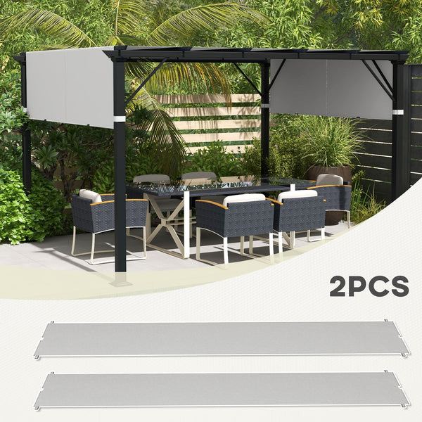 2 Pcs 16 x 4ft Pergola Canopy Replacement, UV Protection Pergola Shade Cover, Easy to Install, for 10 x 10ft Pergola, Light Grey