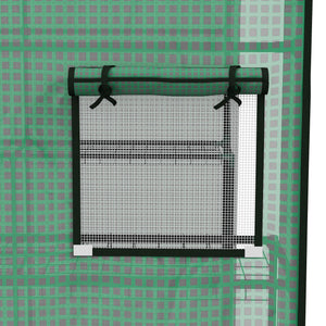 Walk-in Greenhouse Replacement Cover for Model 01-0472 with Roll-up Door and Mesh Windows, 55"x56.25"x74.75" Reinforced Anti-Tear PE Hot House Cover (Frame Not Included), Green