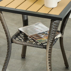 3 Pieces Wicker Patio Furniture Set, Rattan Bistro Set with Swivel Glider Chairs, Cushions, Bistro Table Set Outdoor Patio Conversation Set for Porch Balcony, Grey