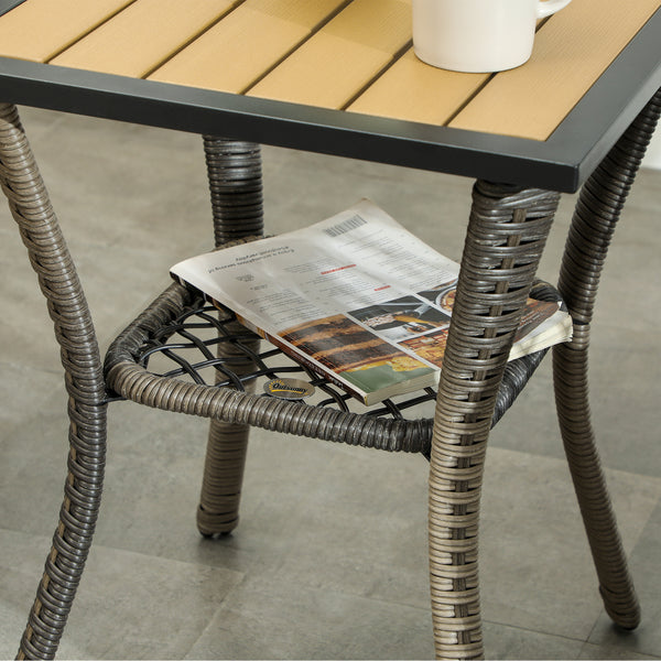 3 Pieces Wicker Patio Furniture Set, Rattan Bistro Set with Swivel Glider Chairs, Cushions, Bistro Table Set Outdoor Patio Conversation Set for Porch Balcony, Grey