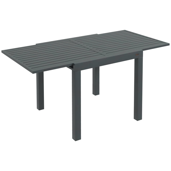 Outsunny Expandable Patio Dining Table for 4-6, 35.5" -70.75" Aluminum Extendable Outdoor Dining Table, Square/Rectangular Patio Table for Garden, Backyard, Poolside, Deck, Gray