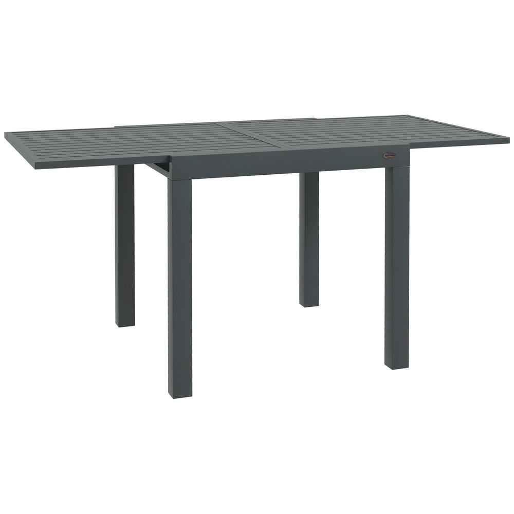 Outsunny Expandable Patio Dining Table for 4-6, 35.5" -70.75" Aluminum Extendable Outdoor Dining Table, Square/Rectangular Patio Table for Garden, Backyard, Poolside, Deck, Gray